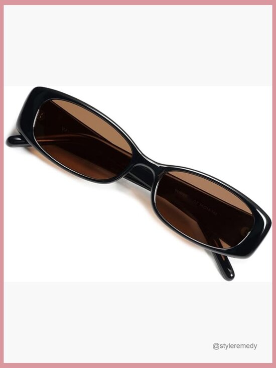 Polarized Rectangle Sunglasses with UV400 Protection Retro 90s Style main image 6
